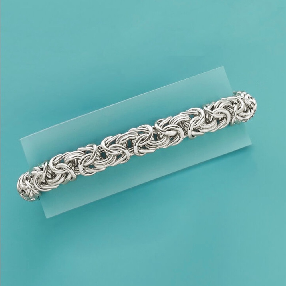 NEW ROSS SIMONS 8” STERLING ITALIAN BYZANTINE BRACELET - Picture 4 of 9